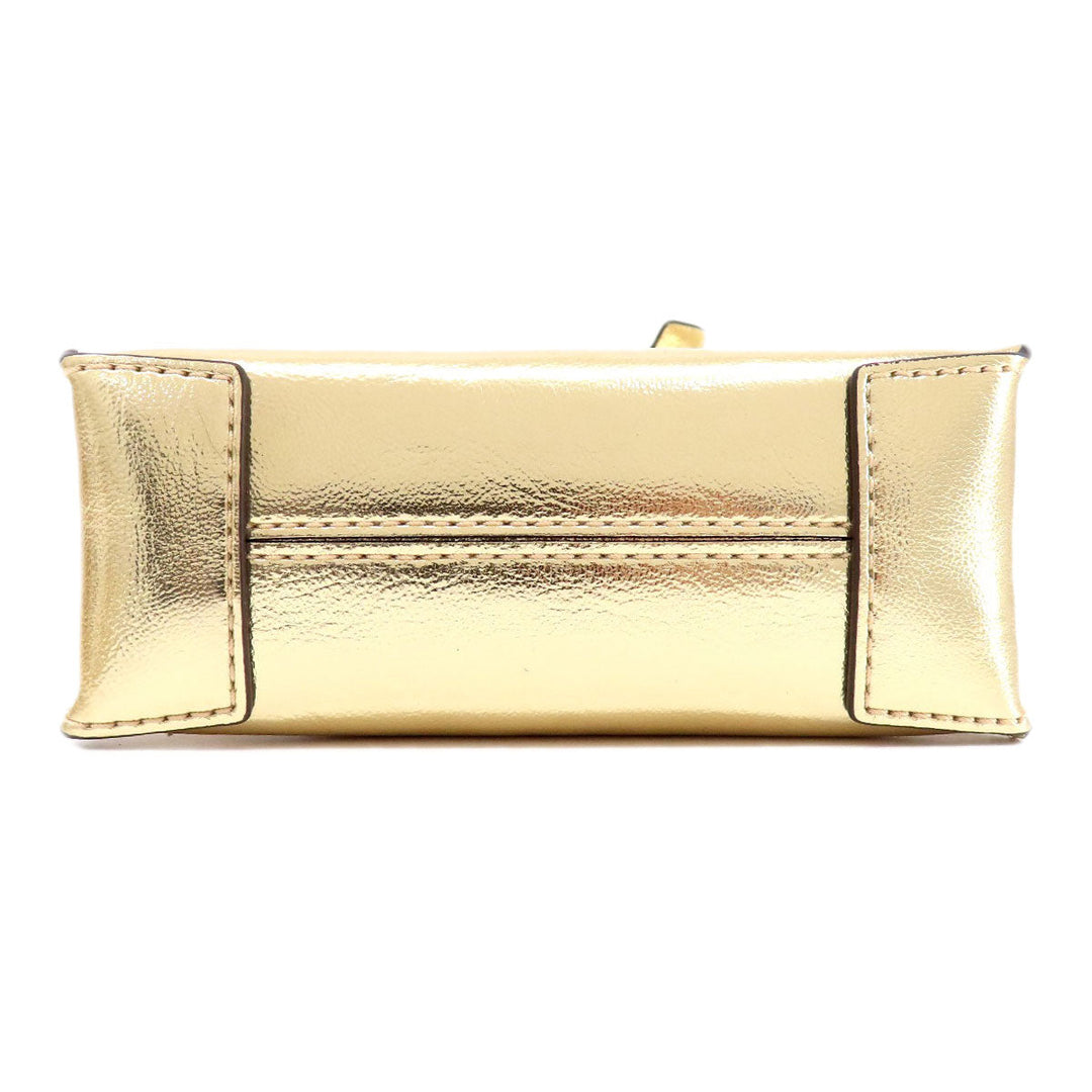 MICHAEL KORS Handbag PVC gold logo 2WAY Women Used Authentic