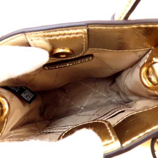 MICHAEL KORS Handbag PVC gold logo 2WAY Women Used Authentic