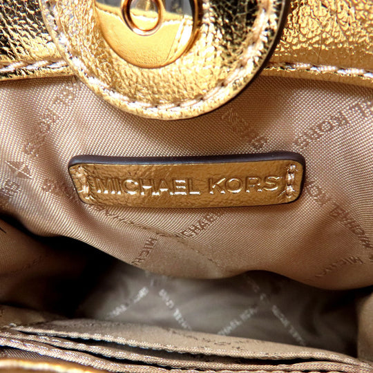 MICHAEL KORS Handbag PVC gold logo 2WAY Women Used Authentic