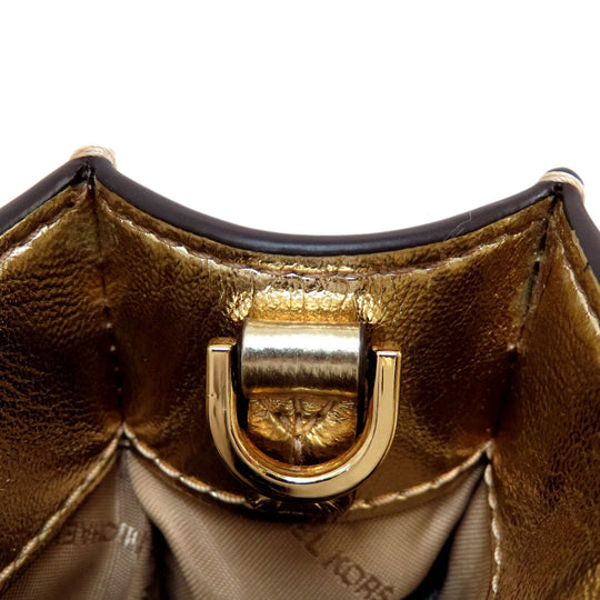 MICHAEL KORS Handbag PVC gold logo 2WAY Women Used Authentic