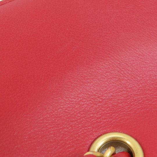 CHANEL Shoulder Bag lambskin Red ChainShoulder Matelasse SilverMetal