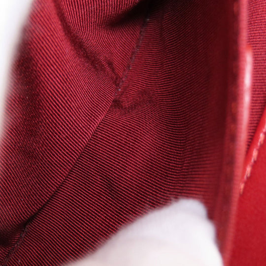 CHANEL Shoulder Bag lambskin Red ChainShoulder Matelasse SilverMetal