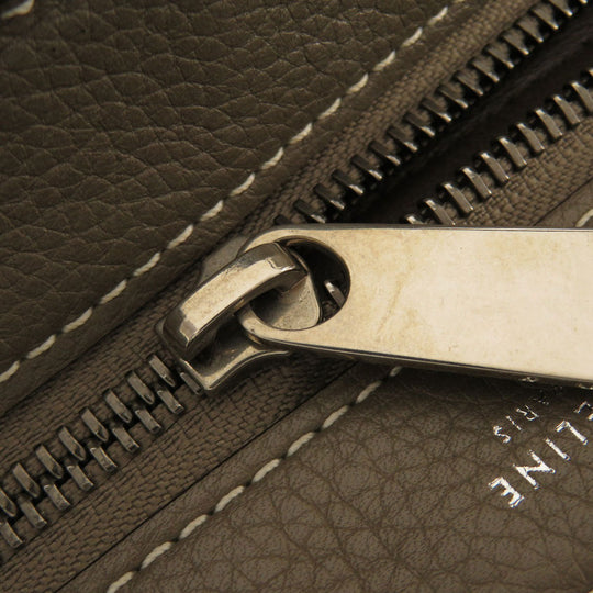 CELINE Tote Bag leather Brown Trapeze 2WAY Women Used Authentic