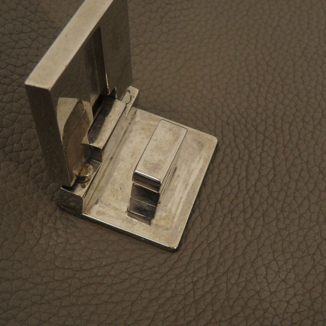 CELINE Tote Bag leather Brown Trapeze 2WAY Women Used Authentic