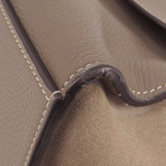 CELINE Tote Bag leather Brown Trapeze 2WAY Women Used Authentic