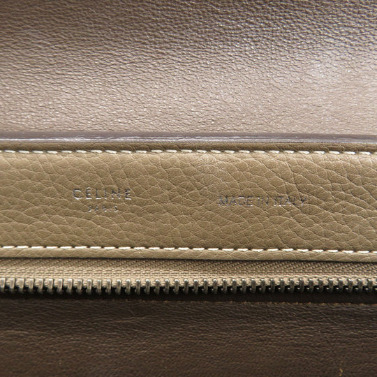 CELINE Tote Bag leather Brown Trapeze 2WAY Women Used Authentic