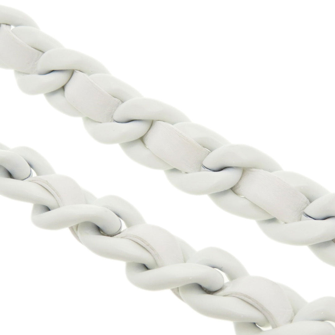 CHANEL Shoulder Bag lambskin white Chain Wallet COCO Mark Matelasse