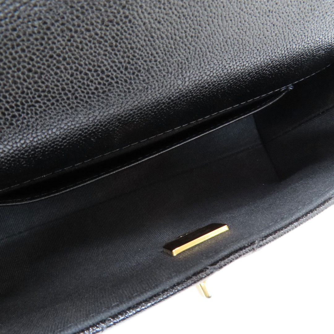 CHANEL Shoulder Bag Grained Calfskin Skin black ChainShoulder Matelasse COCO Mark Gold Metal