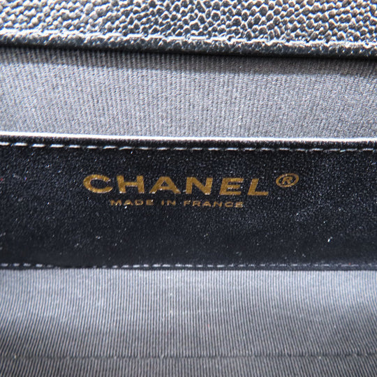 CHANEL Shoulder Bag Grained Calfskin Skin black ChainShoulder Matelasse COCO Mark Gold Metal