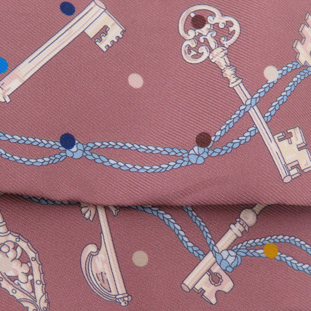 HERMES scarf silk Brown Twilly Women Used Authentic