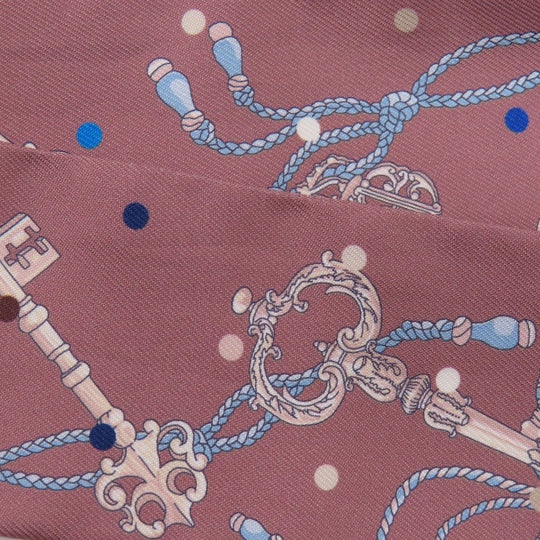HERMES scarf silk Brown Twilly Women Used Authentic