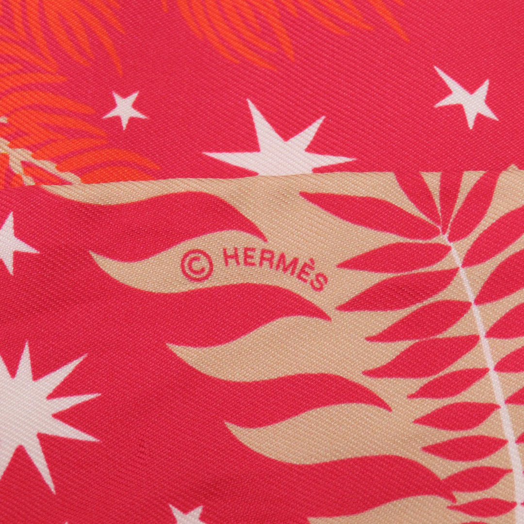 HERMES scarf silk beige Twilly Women Used Authentic
