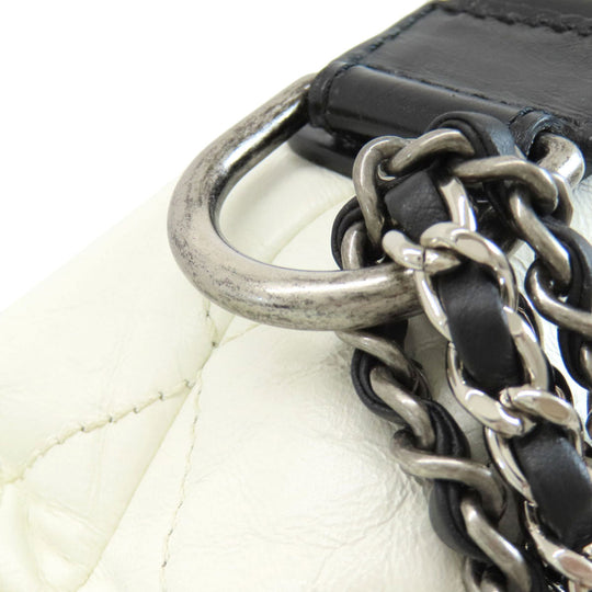CHANEL Shoulder Bag Calfskin white ChainShoulder Gabriel Gold Metal Silver Metal