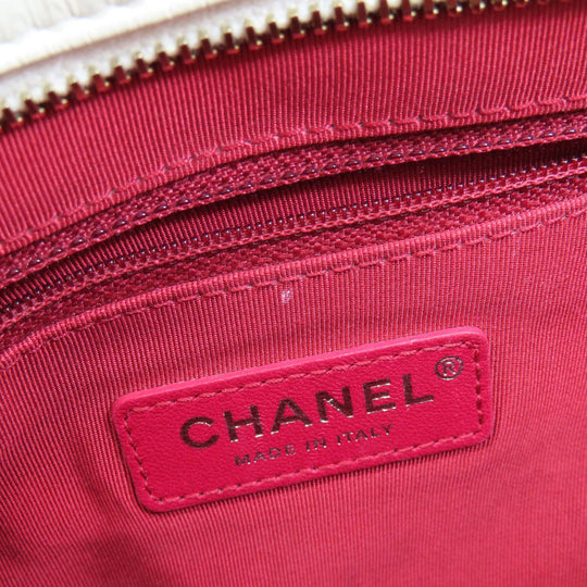 CHANEL Shoulder Bag Calfskin white ChainShoulder Gabriel Gold Metal Silver Metal