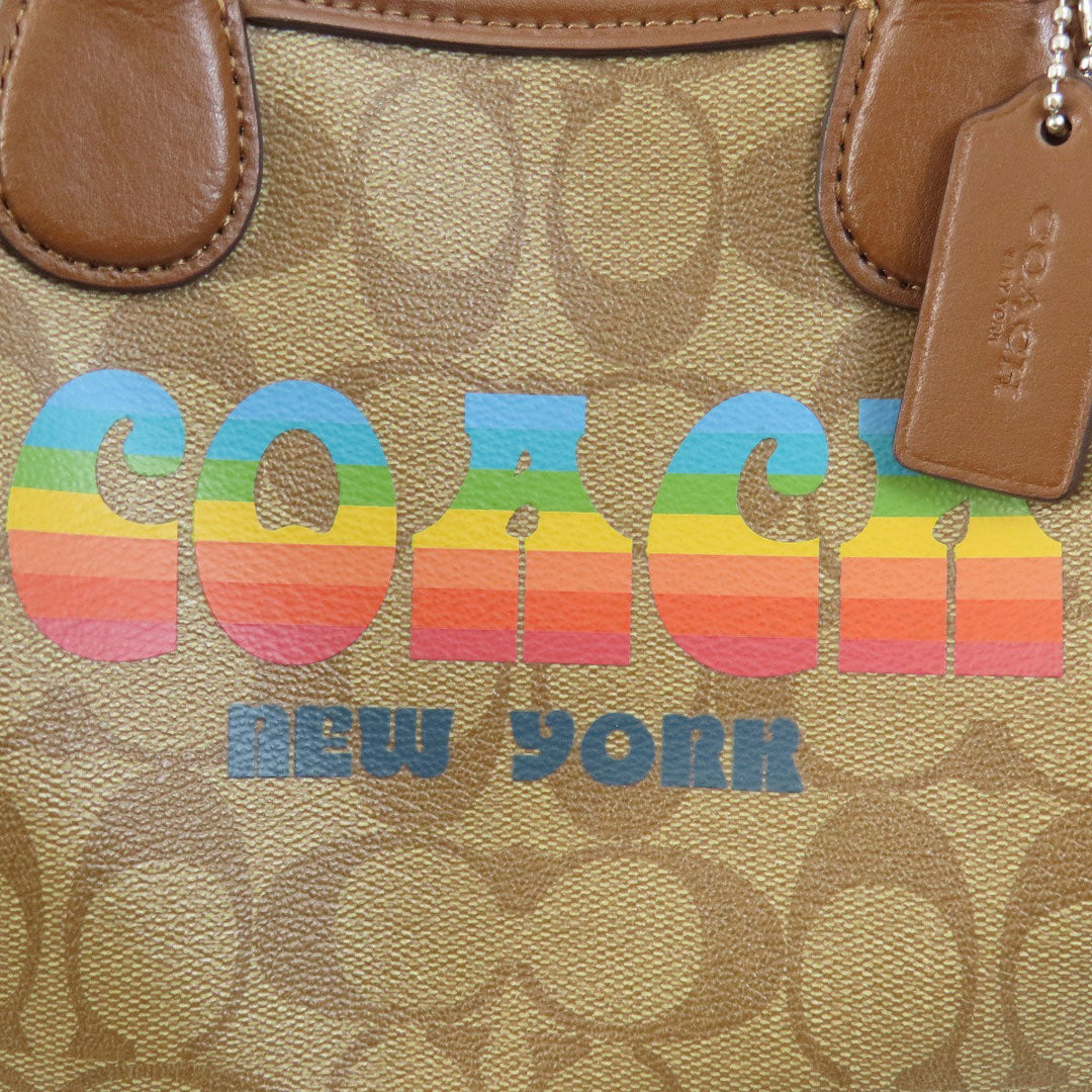 COACH Handbag F73119 PVC Brown Signature 2WAY