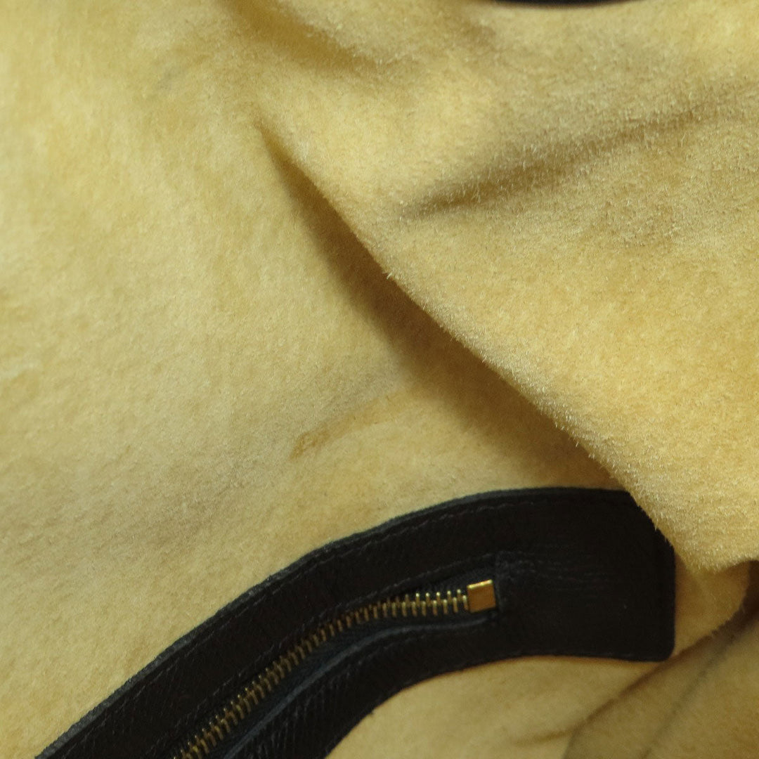 MCM Shoulder Bag leather black MCM logo Women Used Authentic