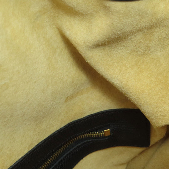 MCM Shoulder Bag leather black MCM logo Women Used Authentic