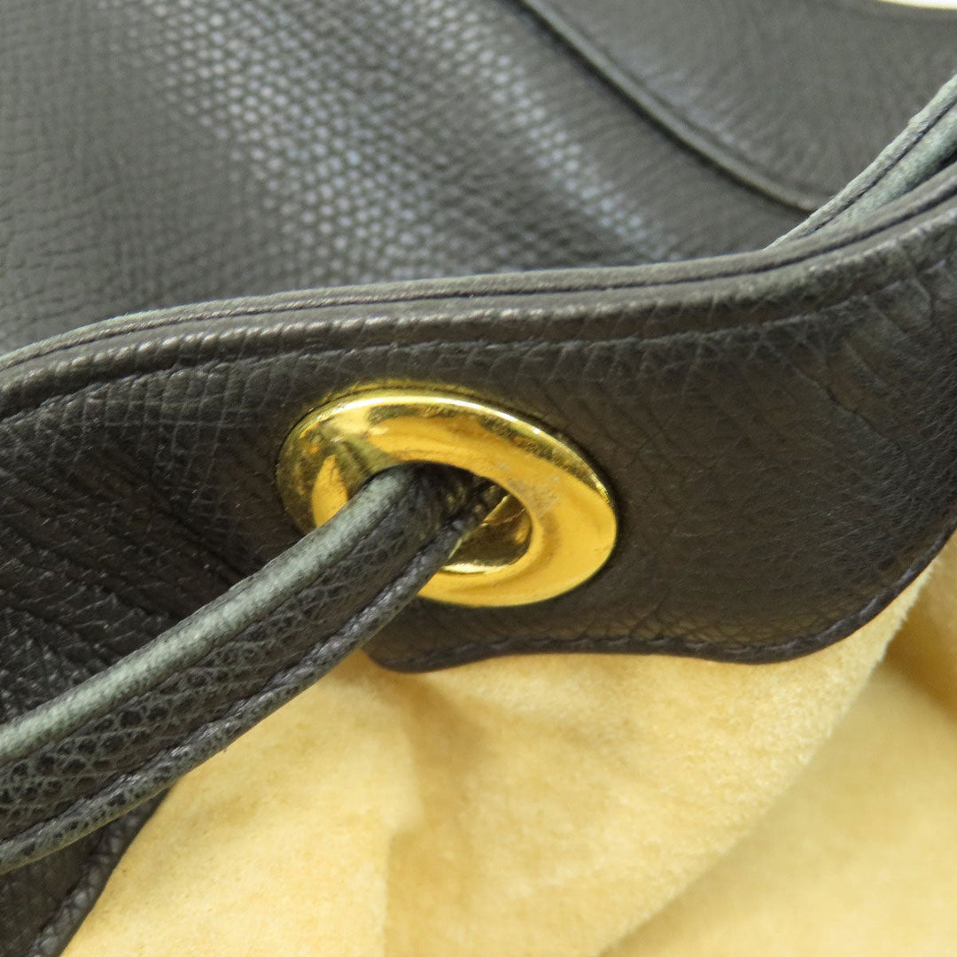 MCM Shoulder Bag leather black MCM logo Women Used Authentic