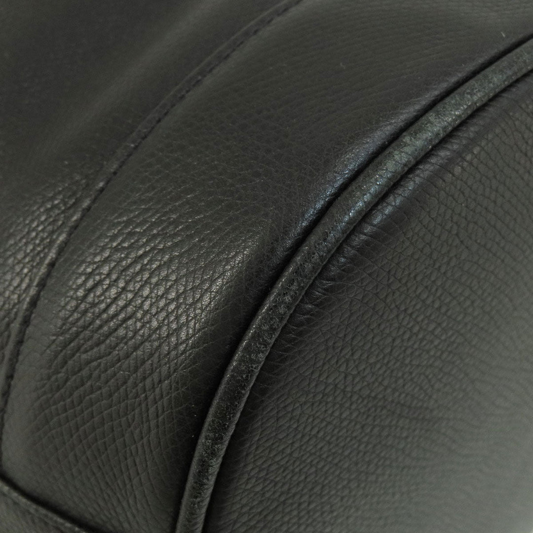 MCM Shoulder Bag leather black MCM logo Women Used Authentic