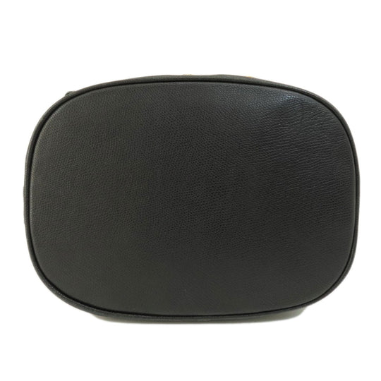 MCM Shoulder Bag leather black MCM logo Women Used Authentic