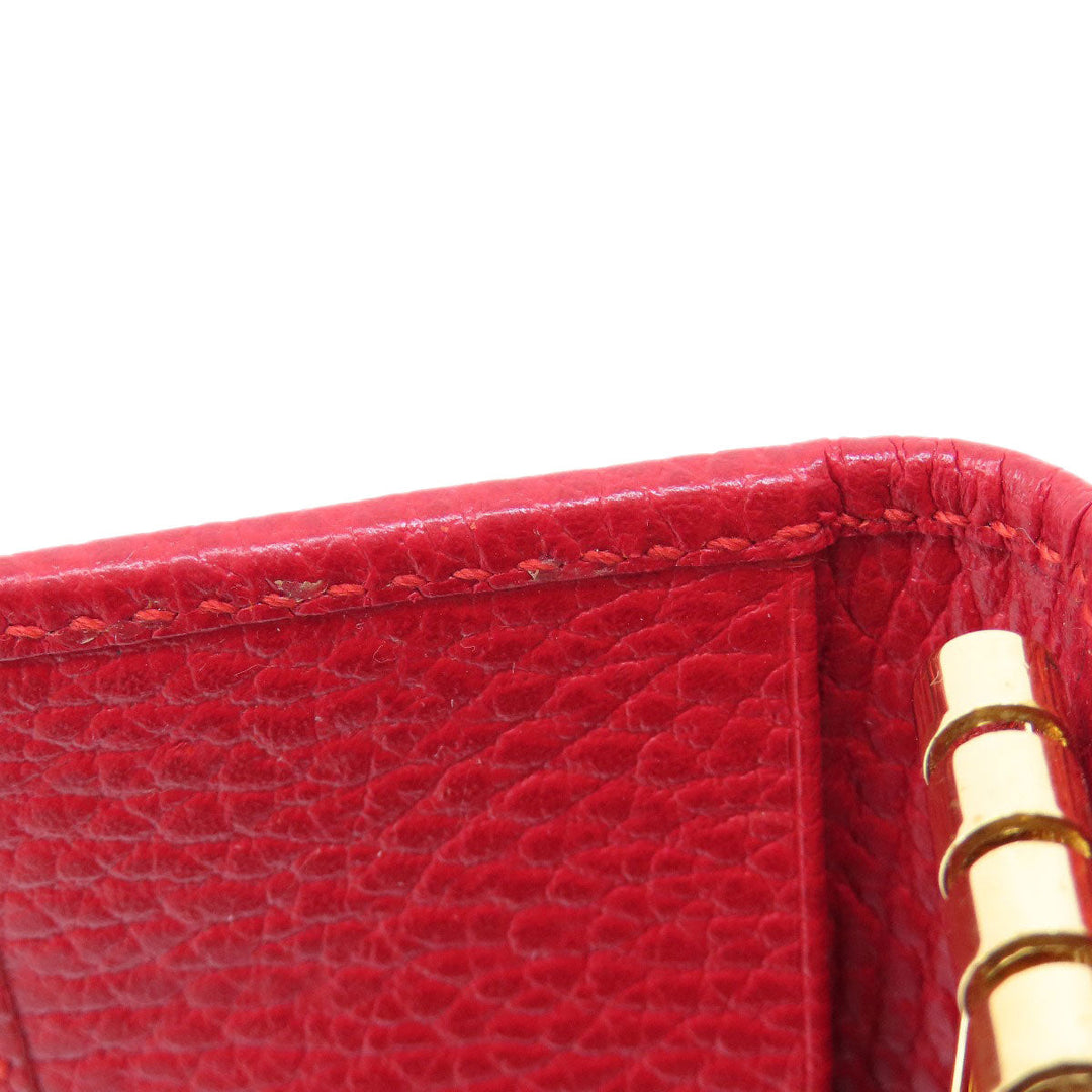 GUCCI Key case Key holder  456118 leather Red GG Marmont Women Used Authentic