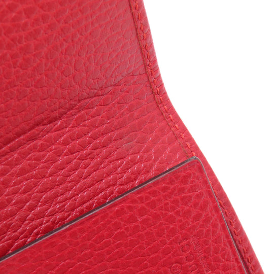 GUCCI Key case Key holder  456118 leather Red GG Marmont Women Used Authentic