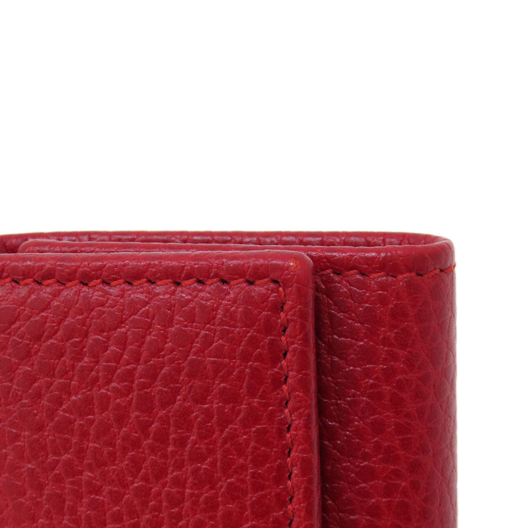 GUCCI Key case Key holder  456118 leather Red GG Marmont Women Used Authentic