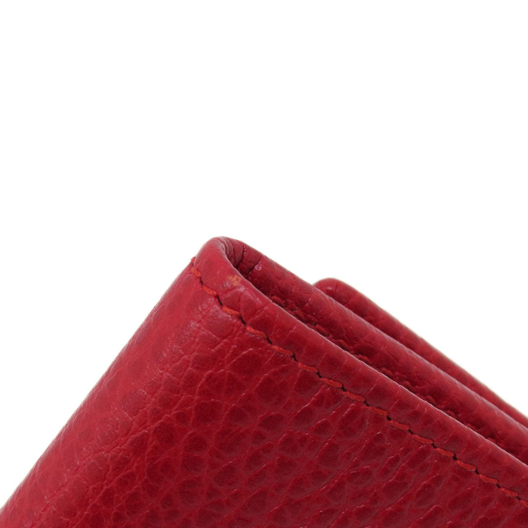 GUCCI Key case Key holder  456118 leather Red GG Marmont Women Used Authentic