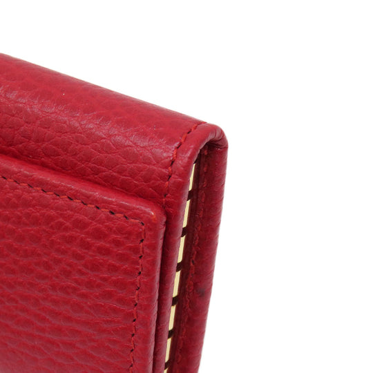 GUCCI Key case Key holder  456118 leather Red GG Marmont Women Used Authentic