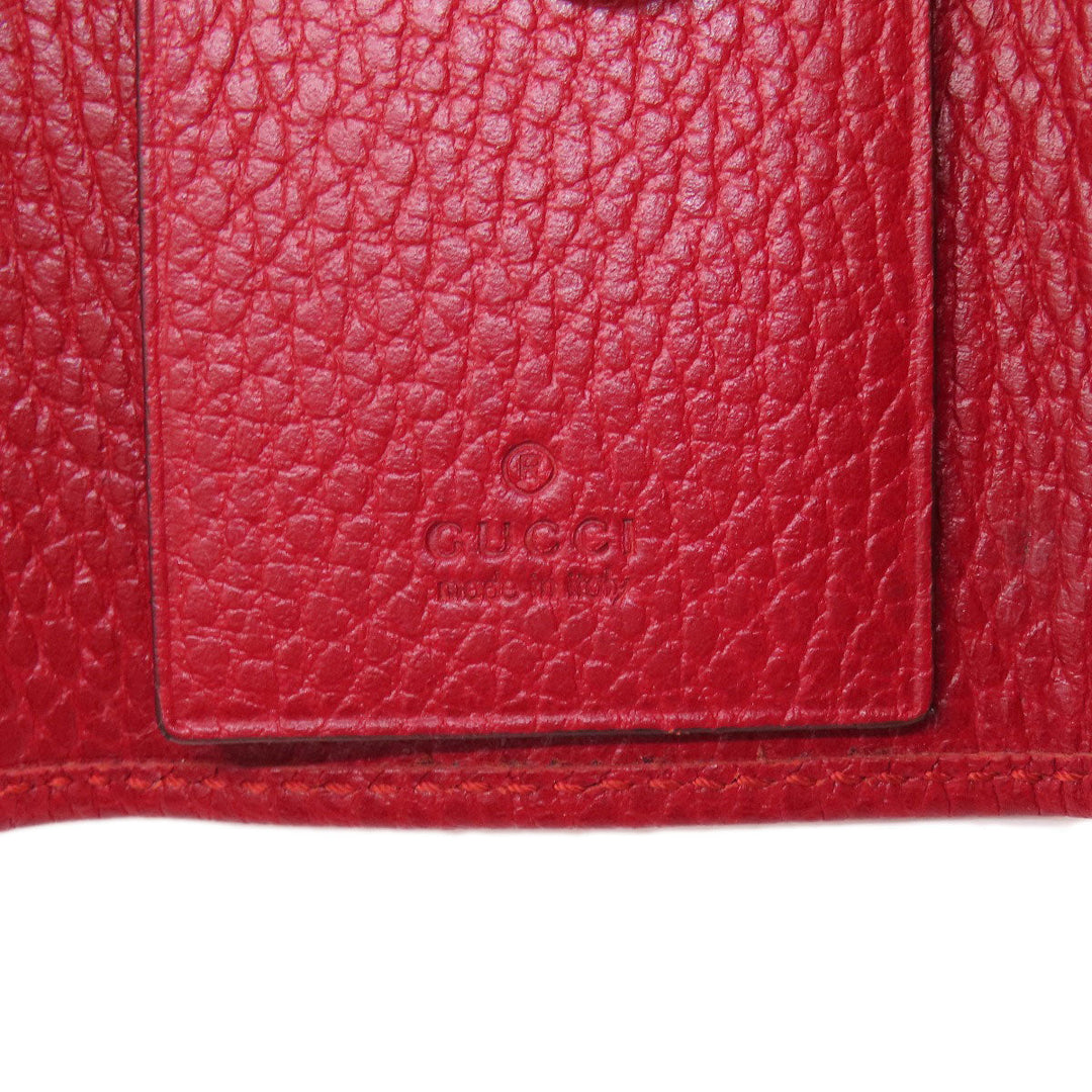 GUCCI Key case Key holder  456118 leather Red GG Marmont Women Used Authentic