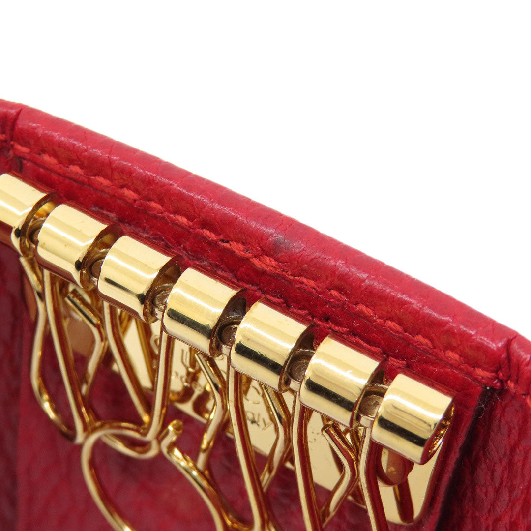 GUCCI Key case Key holder  456118 leather Red GG Marmont Women Used Authentic
