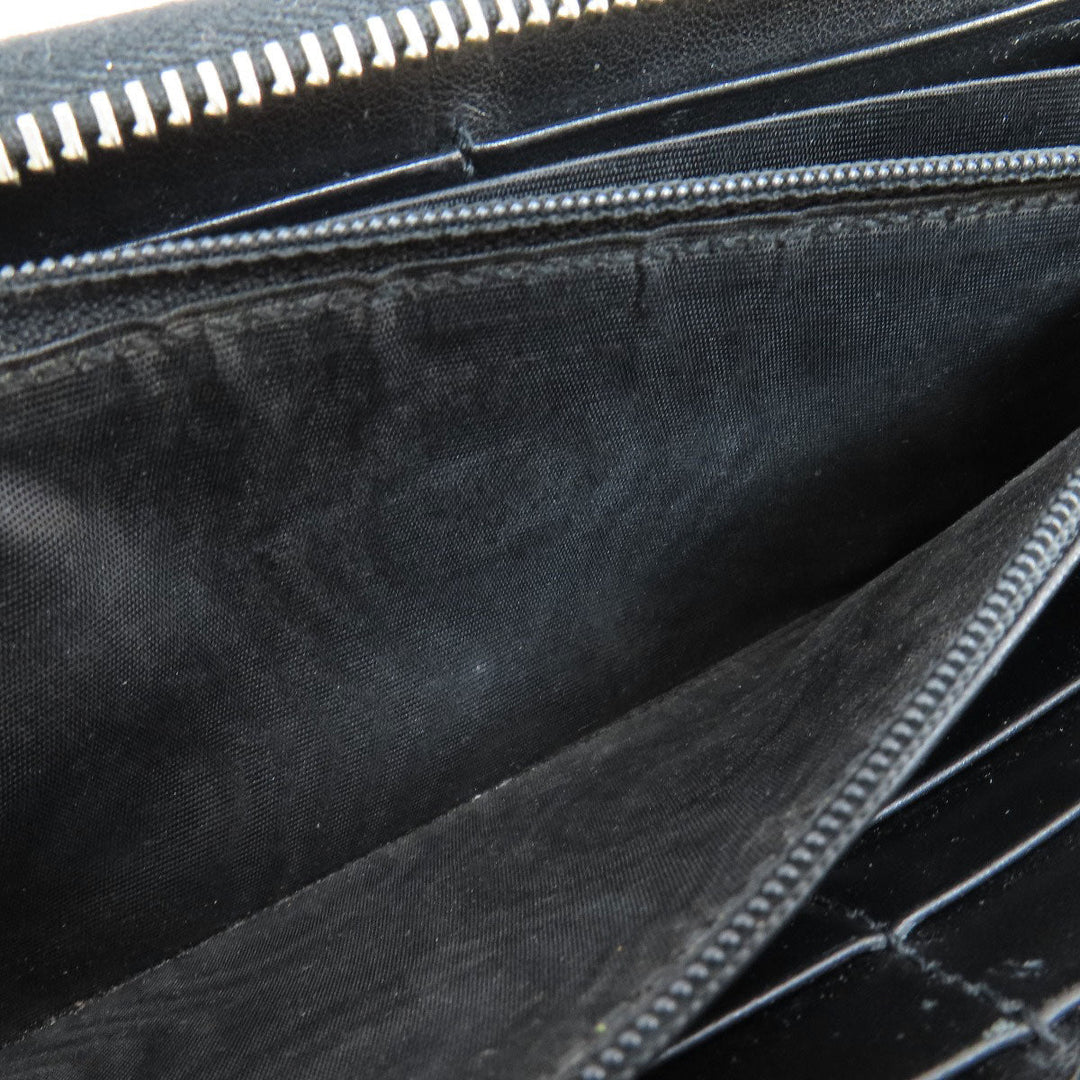 GUCCI Long Wallet Purse 597677 leather black Embryoidery Women(Unisex) Used Authentic