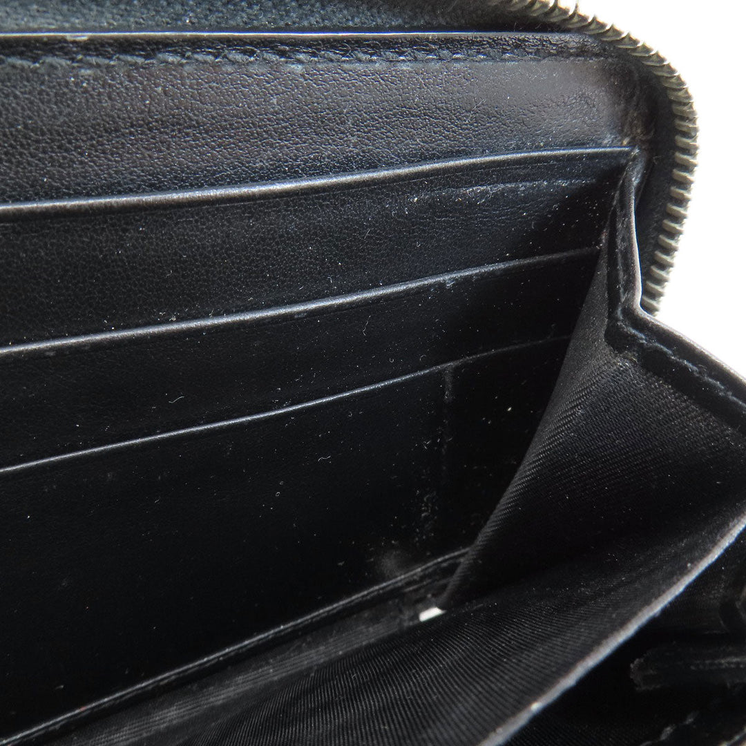 GUCCI Long Wallet Purse 597677 leather black Embryoidery Women(Unisex) Used Authentic