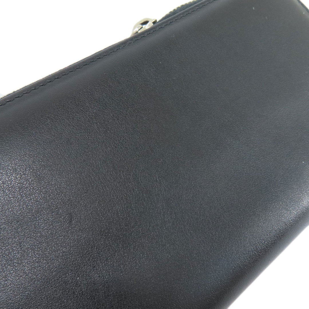 GUCCI Long Wallet Purse 597677 leather black Embryoidery Women(Unisex) Used Authentic