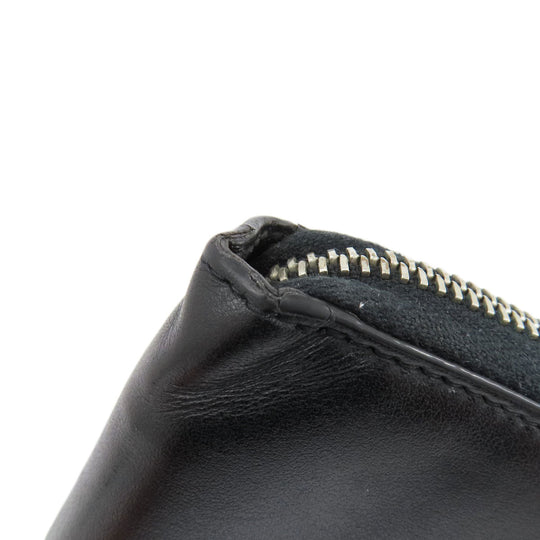 GUCCI Long Wallet Purse 597677 leather black Embryoidery Women(Unisex) Used Authentic