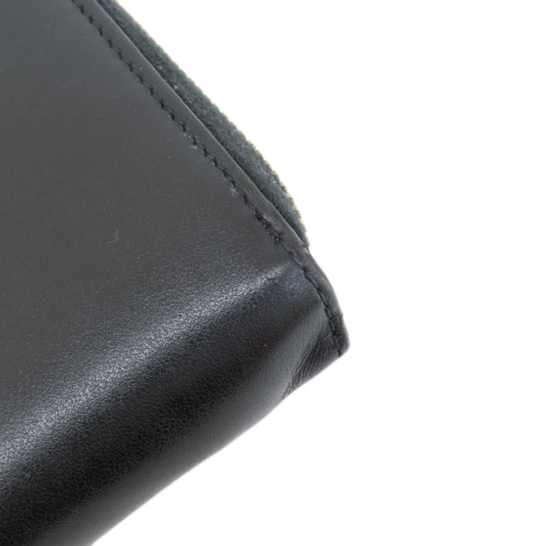 GUCCI Long Wallet Purse 597677 leather black Embryoidery Women(Unisex) Used Authentic