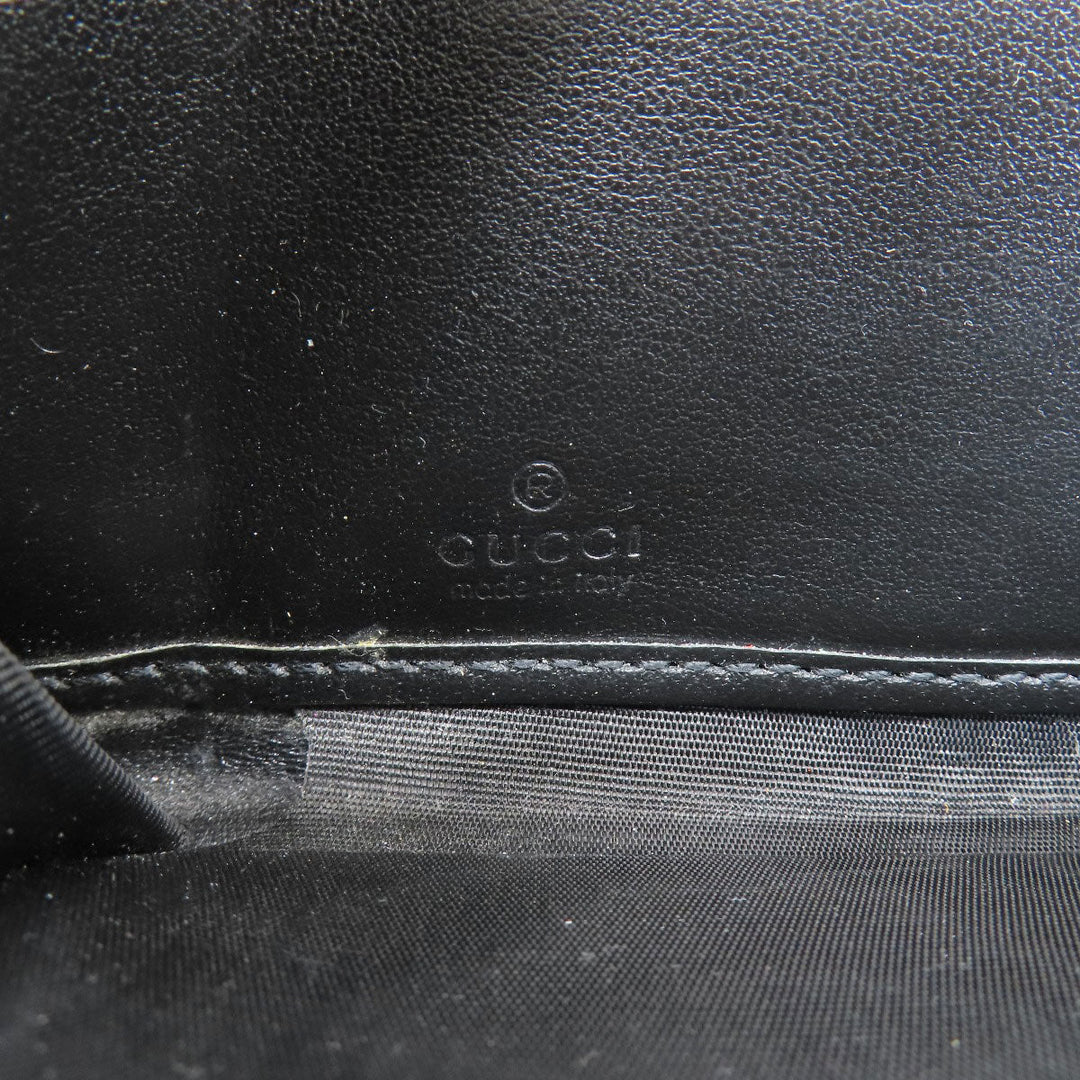 GUCCI Long Wallet Purse 597677 leather black Embryoidery Women(Unisex) Used Authentic