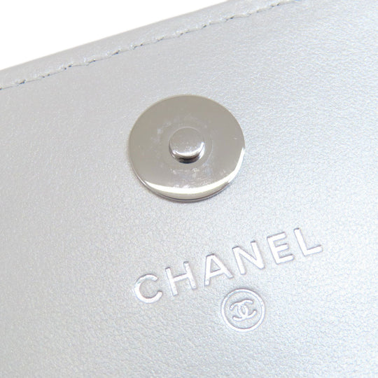 CHANEL Shoulder Bag lambskin Silver Mini ChainShoulder Star Motif Matelasse SilverMetal Women Used Authentic