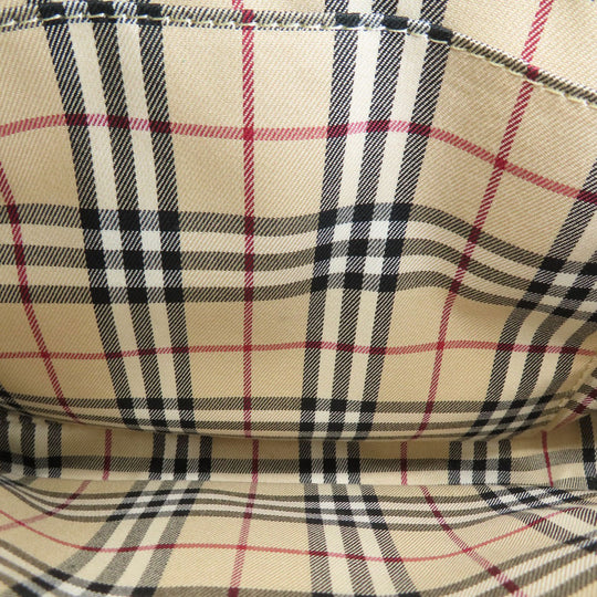 BURBERRY Handbag leather black logoMetal Women Used Authentic