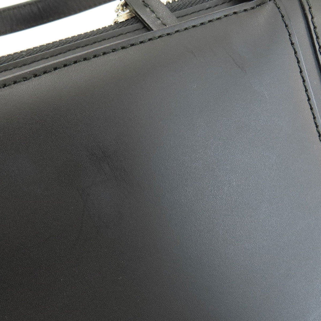 BURBERRY Handbag leather black logoMetal Women Used Authentic