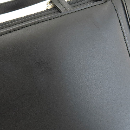 BURBERRY Handbag leather black logoMetal Women Used Authentic