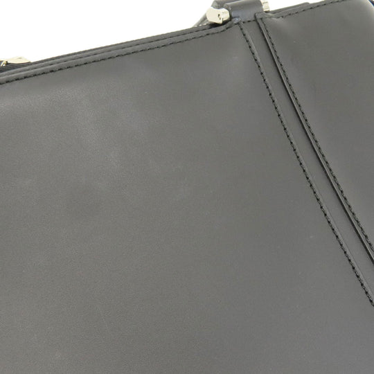 BURBERRY Handbag leather black logoMetal Women Used Authentic