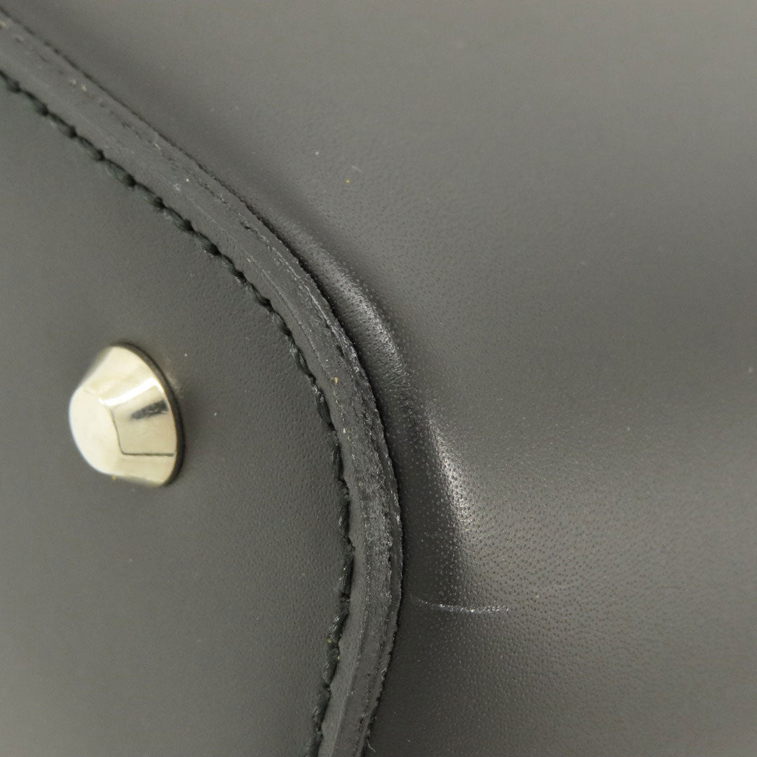 BURBERRY Handbag leather black logoMetal Women Used Authentic