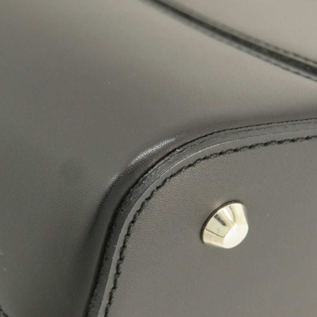 BURBERRY Handbag leather black logoMetal Women Used Authentic