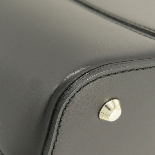 BURBERRY Handbag leather black logoMetal Women Used Authentic