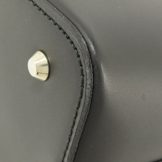 BURBERRY Handbag leather black logoMetal Women Used Authentic