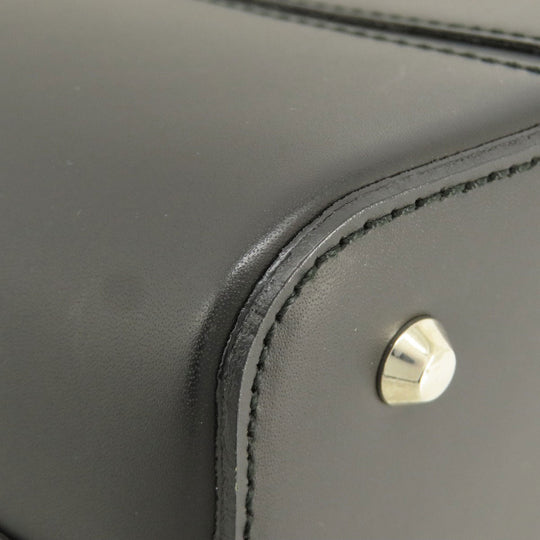 BURBERRY Handbag leather black logoMetal Women Used Authentic