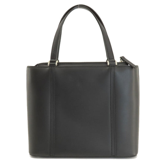 BURBERRY Handbag leather black logoMetal Women Used Authentic