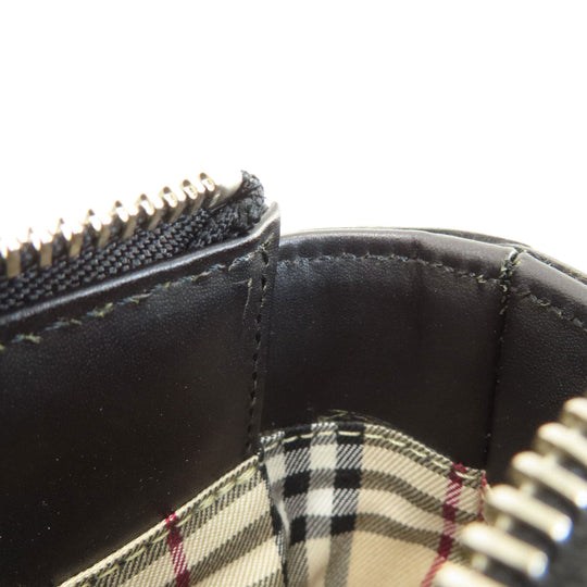 BURBERRY Handbag leather black logoMetal Women Used Authentic