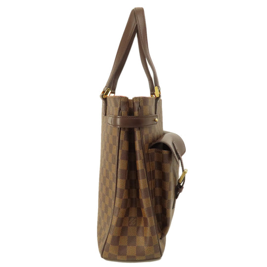 LOUIS VUITTON Tote Bag N51128 Damier canvas Brown Uzes Damier Ebene Women Used Authentic